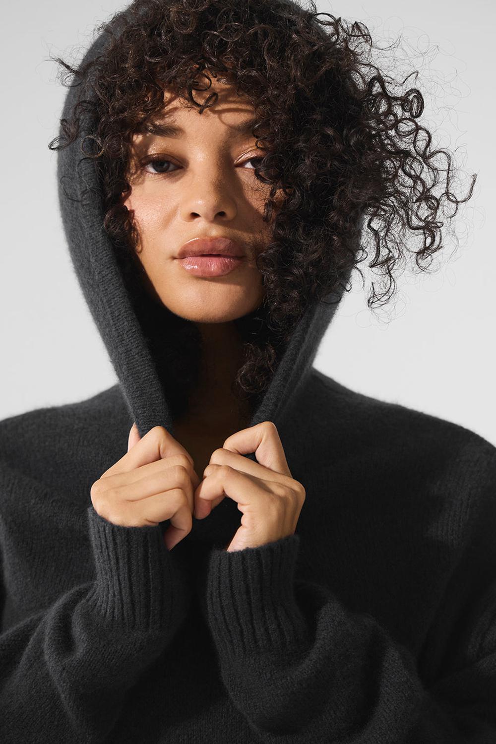 Black Women Alo Yoga New Class Cashmere Hoodie | Australia  10492-ZMAE