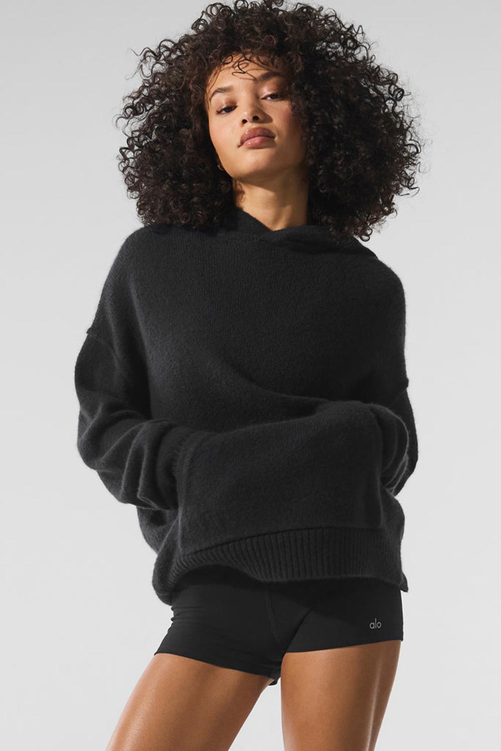 Black Women Alo Yoga New Class Cashmere Hoodie | Australia  10492-ZMAE