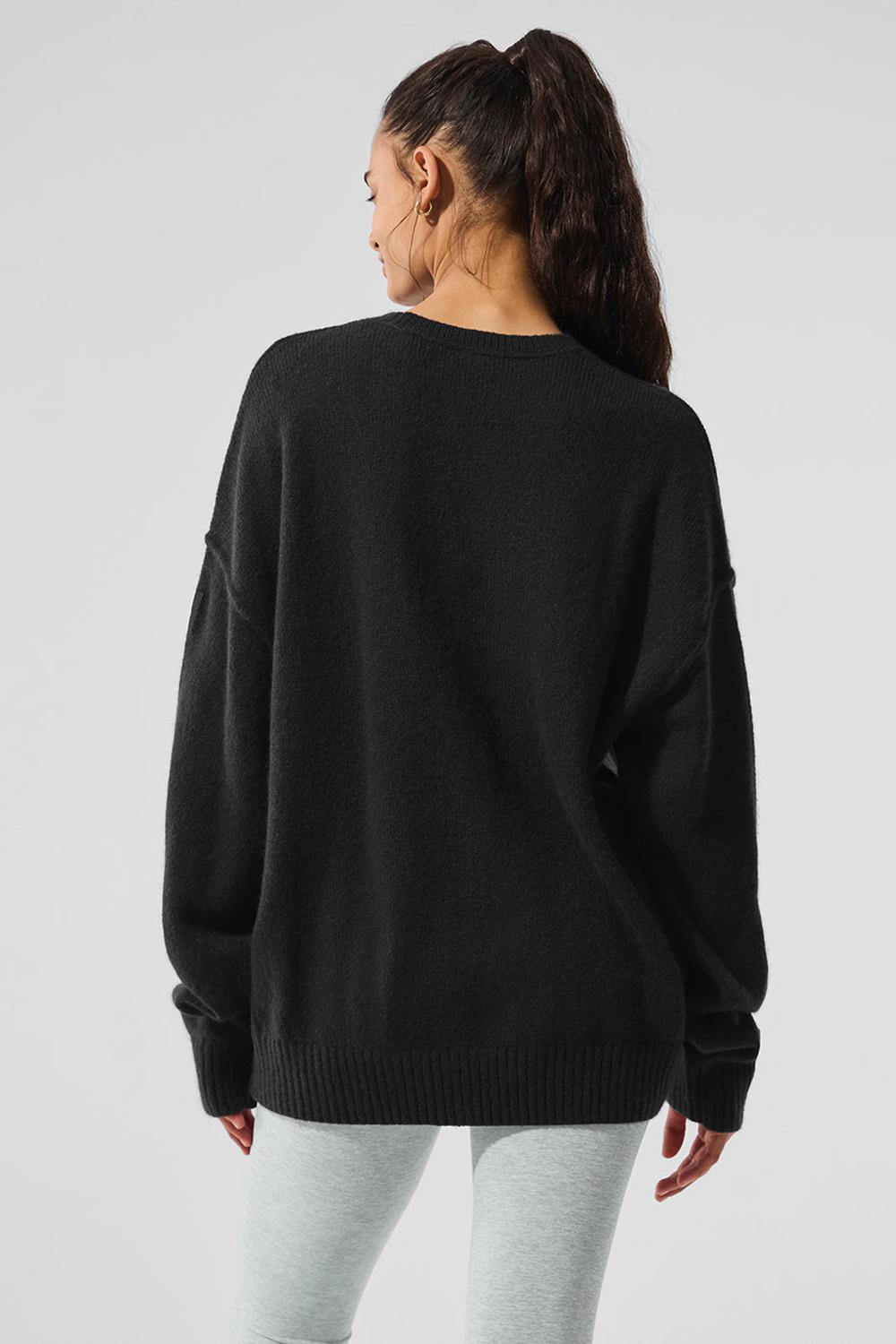 Black Women Alo Yoga New Class Cashmere Crewneck Sweater | Australia  81563-PJCU
