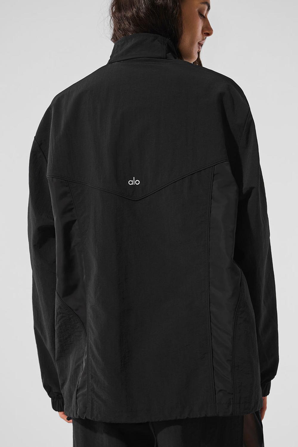 Black Women Alo Yoga Origin Full-Zip Track Jacket | Australia  68403-KLSY