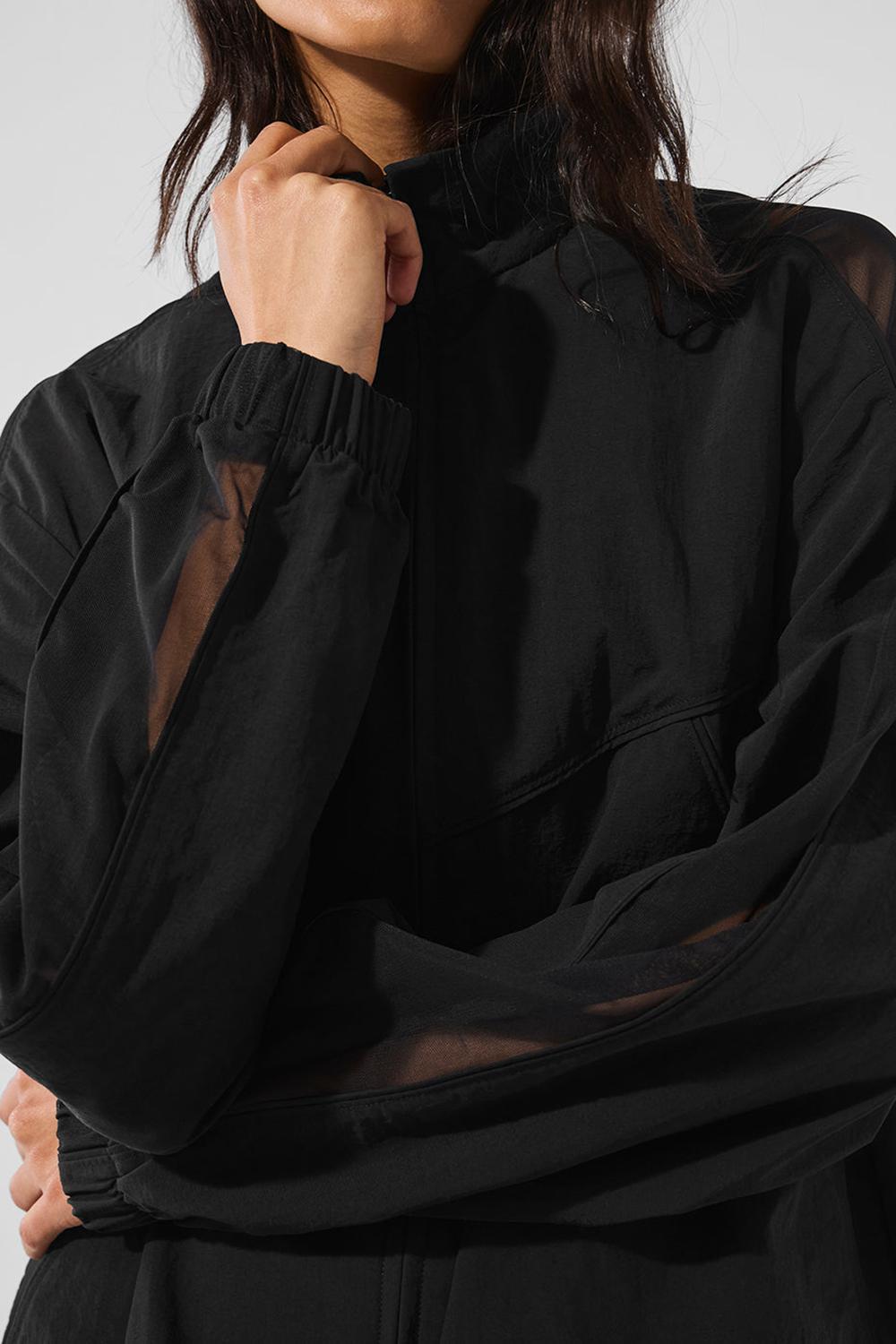 Black Women Alo Yoga Origin Full-Zip Track Jacket | Australia  68403-KLSY