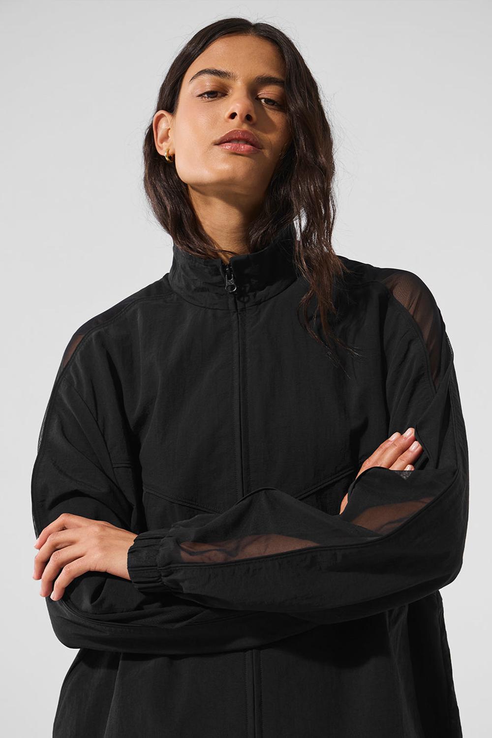 Black Women Alo Yoga Origin Full-Zip Track Jacket | Australia  68403-KLSY