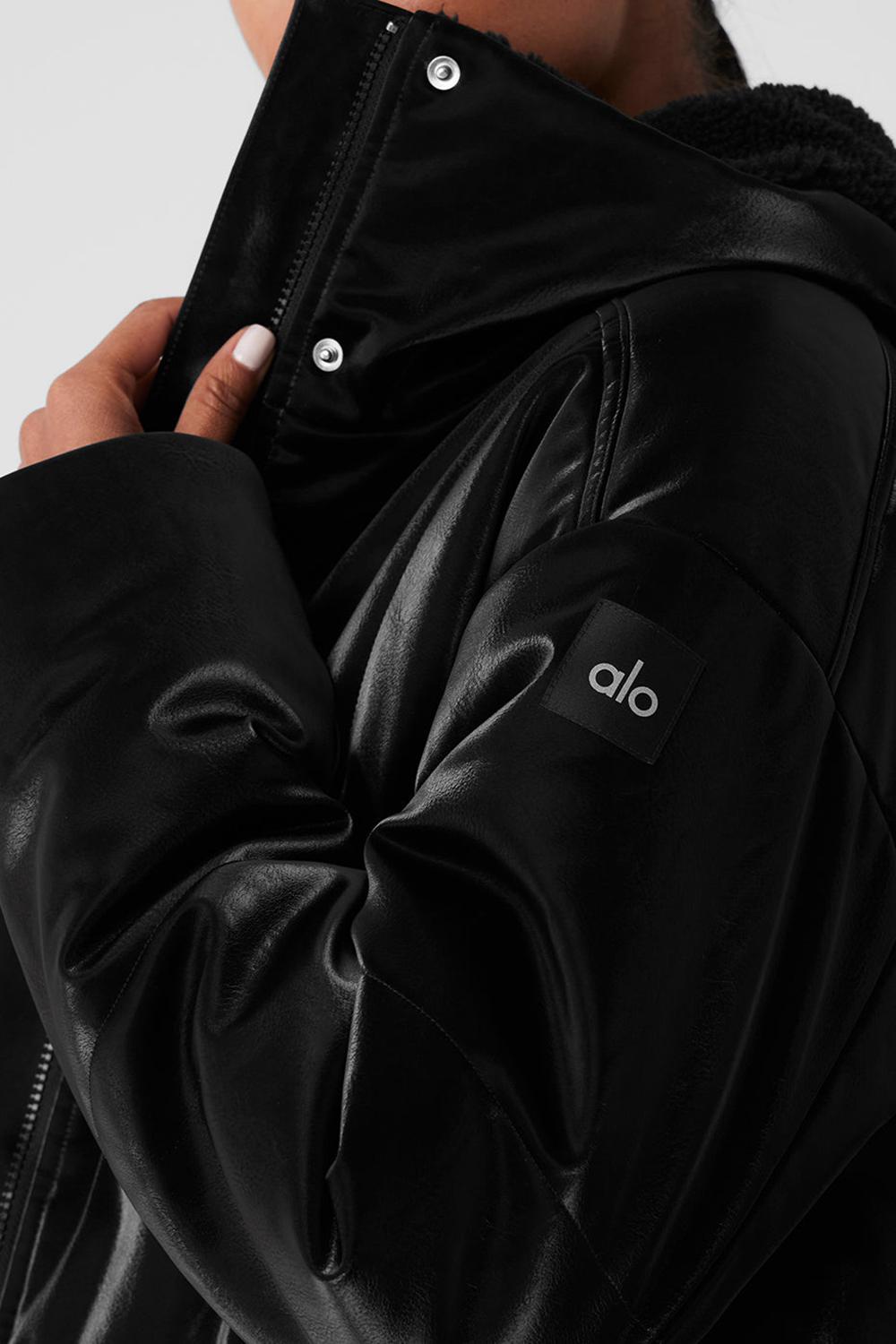 Black Women Alo Yoga Orion Cropped Puffer Jacket | Australia  30495-PUKJ