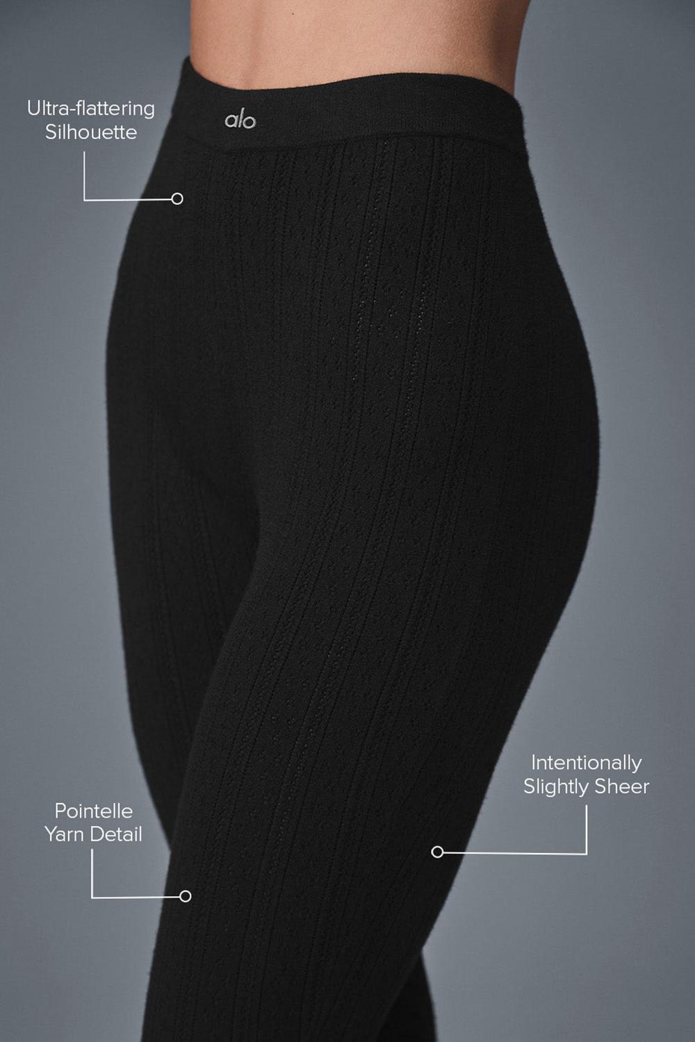 Black Women Alo Yoga Pointelle Sweater High-Waist Be Mine Legging | Australia  78954-KGYS