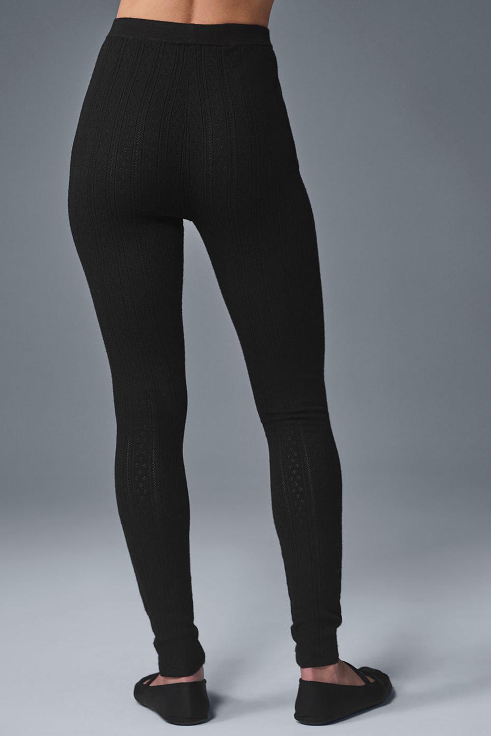 Black Women Alo Yoga Pointelle Sweater High-Waist Be Mine Legging | Australia  78954-KGYS