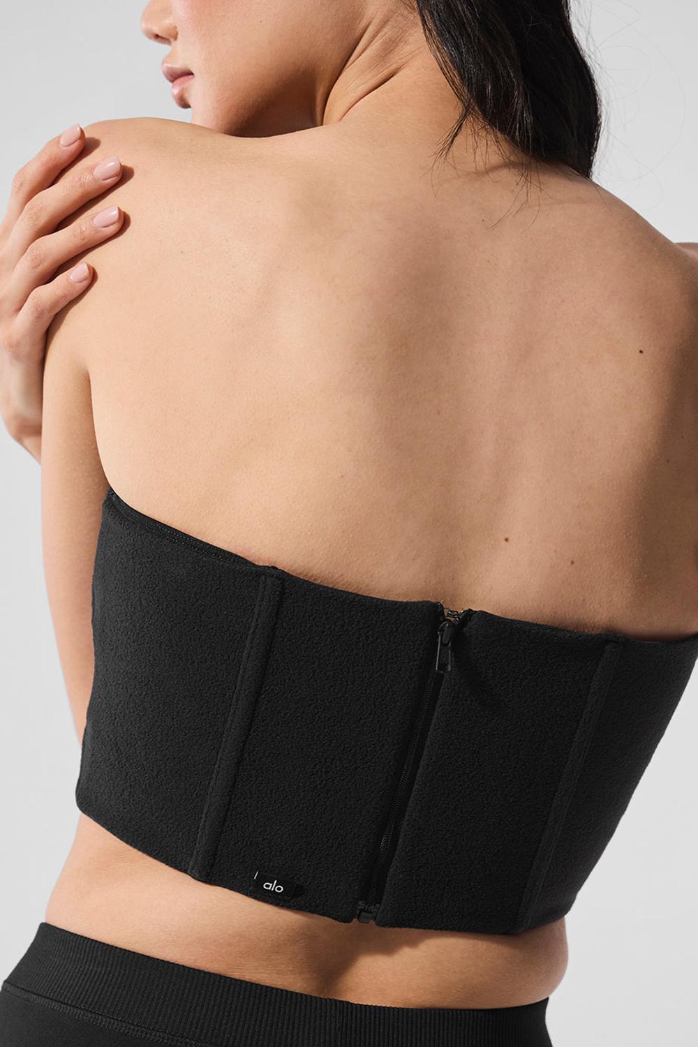 Black Women Alo Yoga Polar Fleece Corset Corset | Australia  29017-KUPA