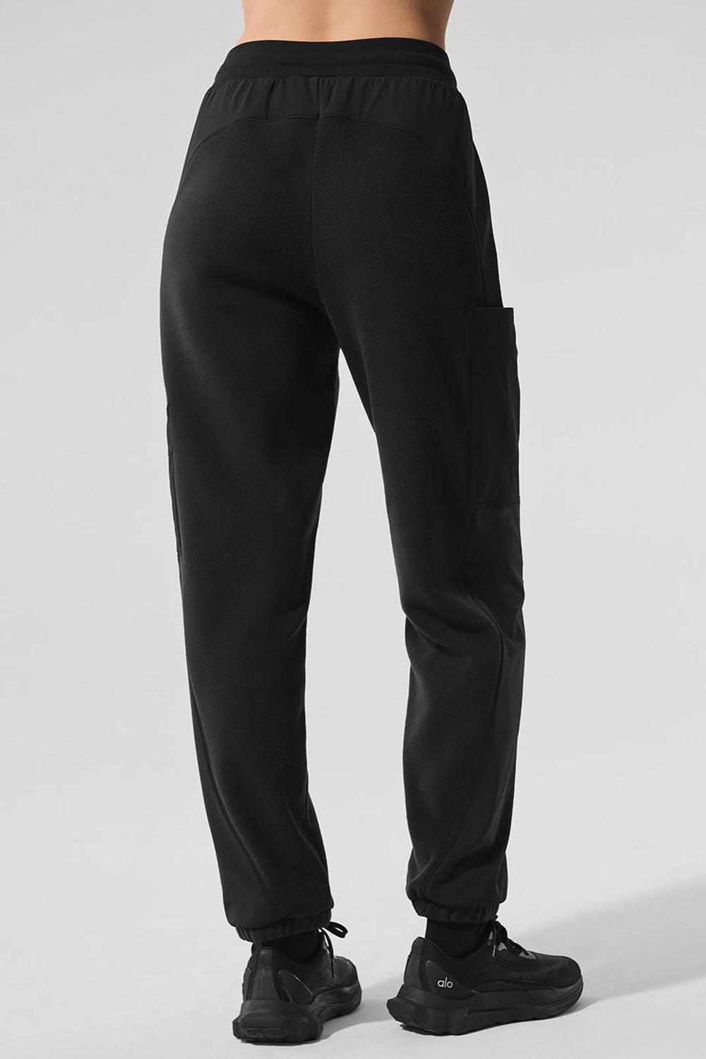 Black Women Alo Yoga Polar Fleece Wintry Mix Pant | Australia  83914-YZSV