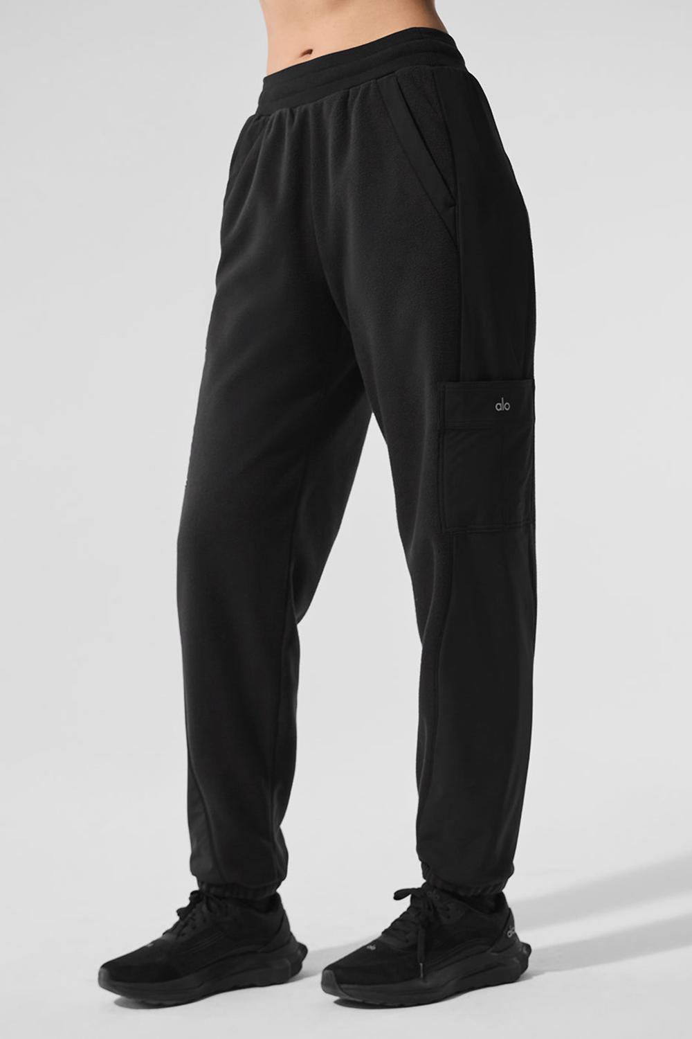 Black Women Alo Yoga Polar Fleece Wintry Mix Pant | Australia  83914-YZSV