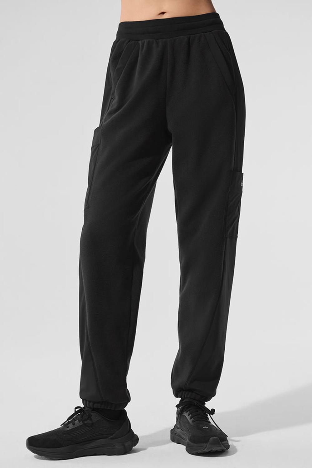 Black Women Alo Yoga Polar Fleece Wintry Mix Pant | Australia  83914-YZSV
