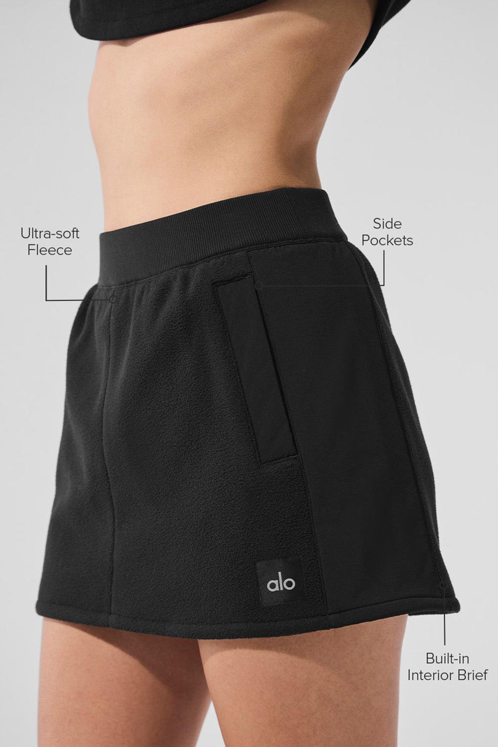 Black Women Alo Yoga Polar Fleece Wintry Mix Skirt | Australia  41672-VETC