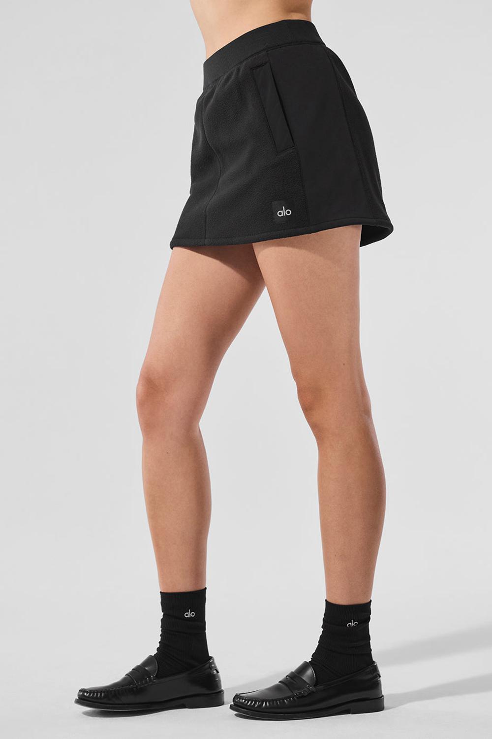 Black Women Alo Yoga Polar Fleece Wintry Mix Skirt | Australia  41672-VETC