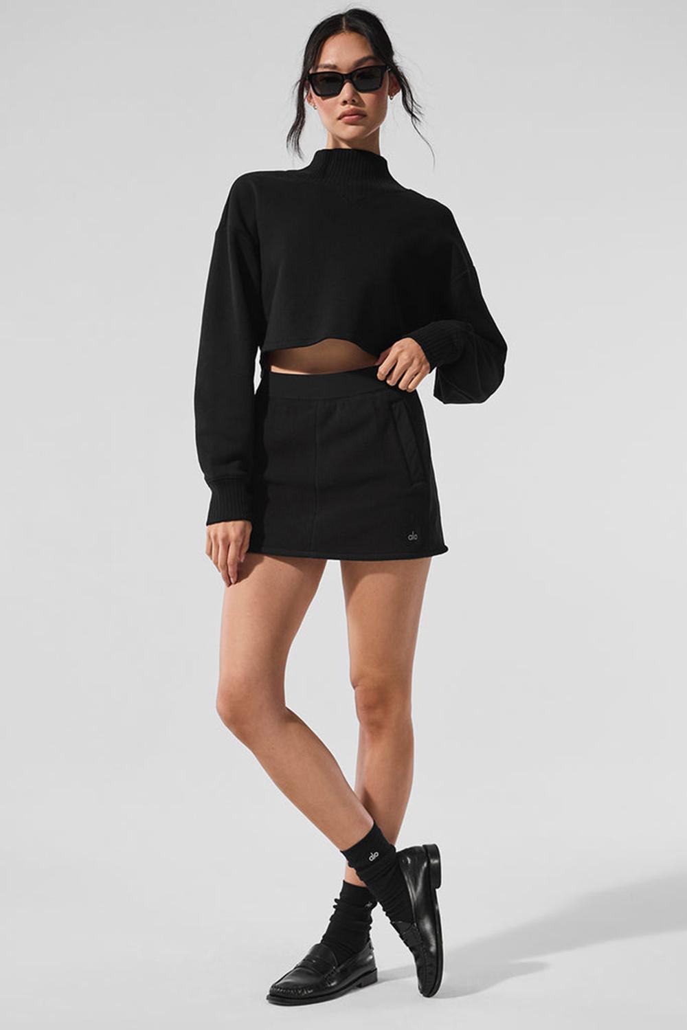 Black Women Alo Yoga Polar Fleece Wintry Mix Skirt | Australia  41672-VETC