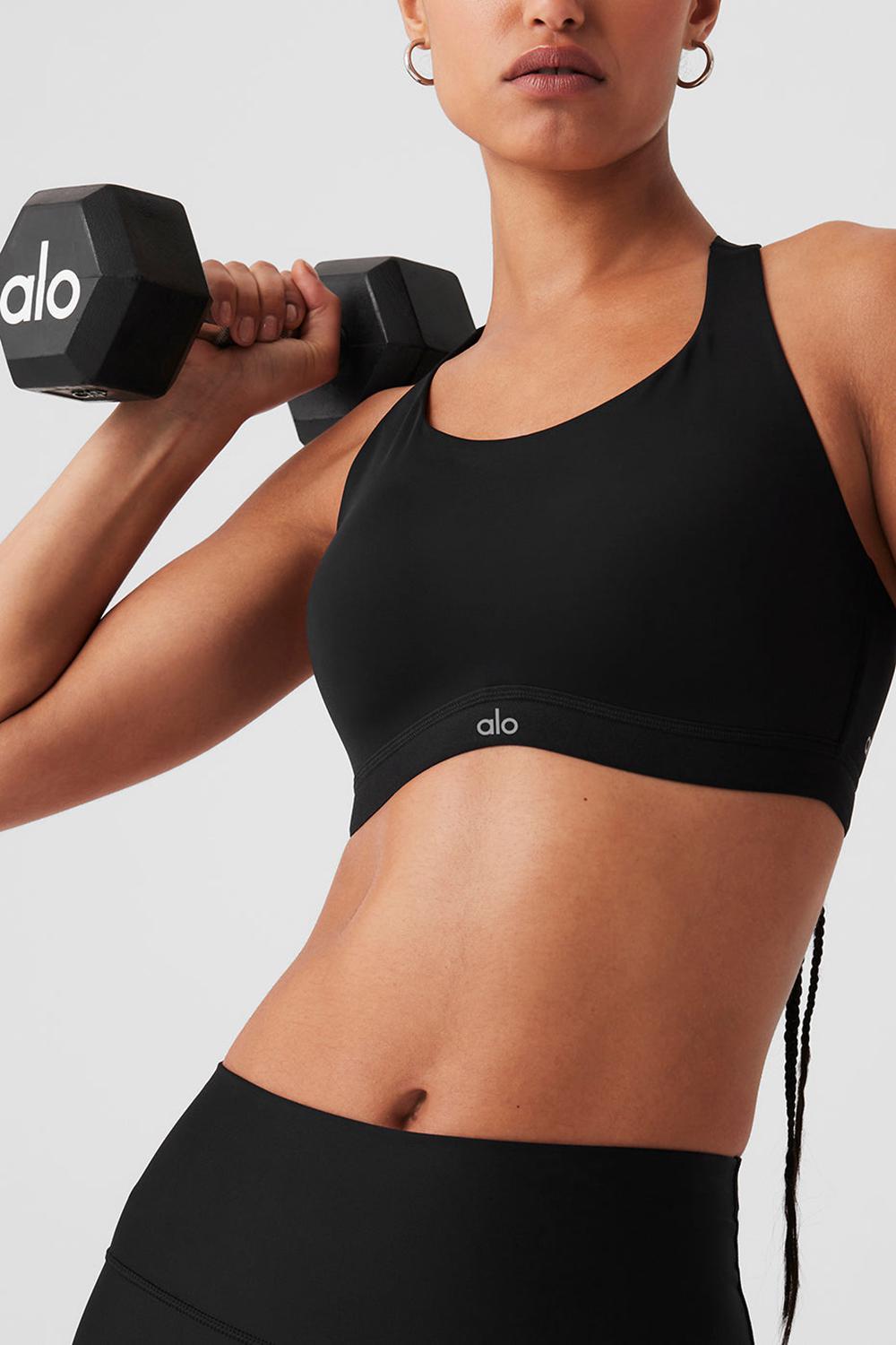 Black Women Alo Yoga Power Move High Impact Bra | Australia  61349-MNKI