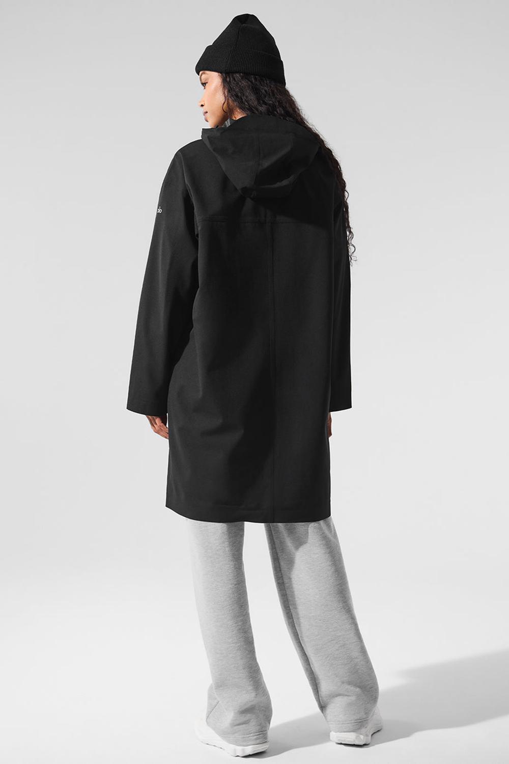 Black Women Alo Yoga Rain Or Shine Long Coat | Australia  09375-RQZE
