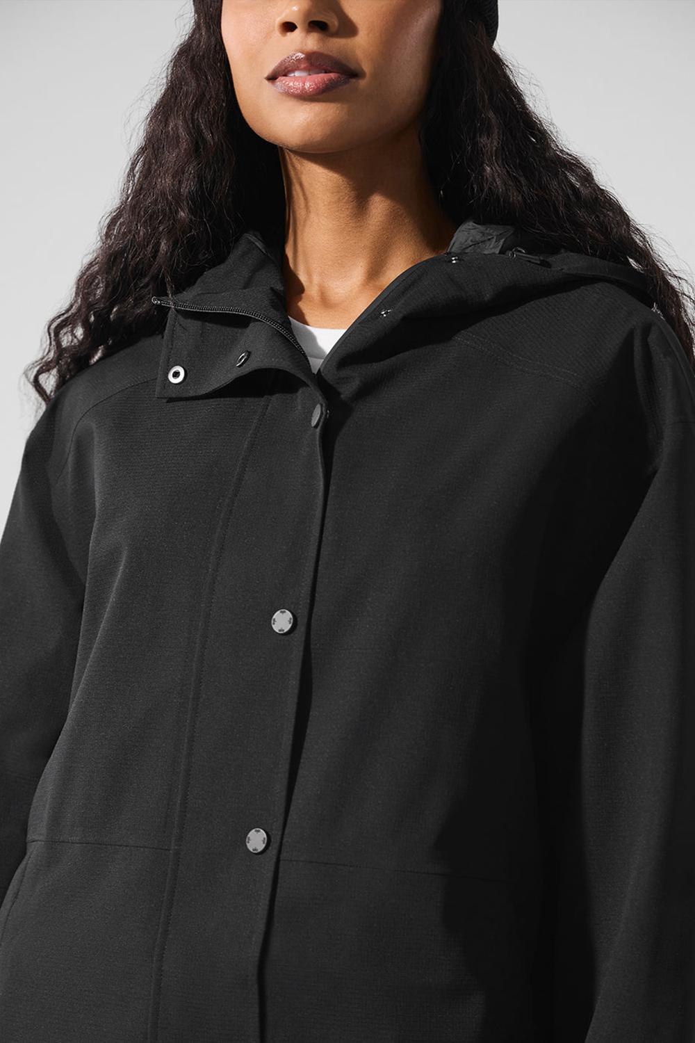 Black Women Alo Yoga Rain Or Shine Long Coat | Australia  09375-RQZE