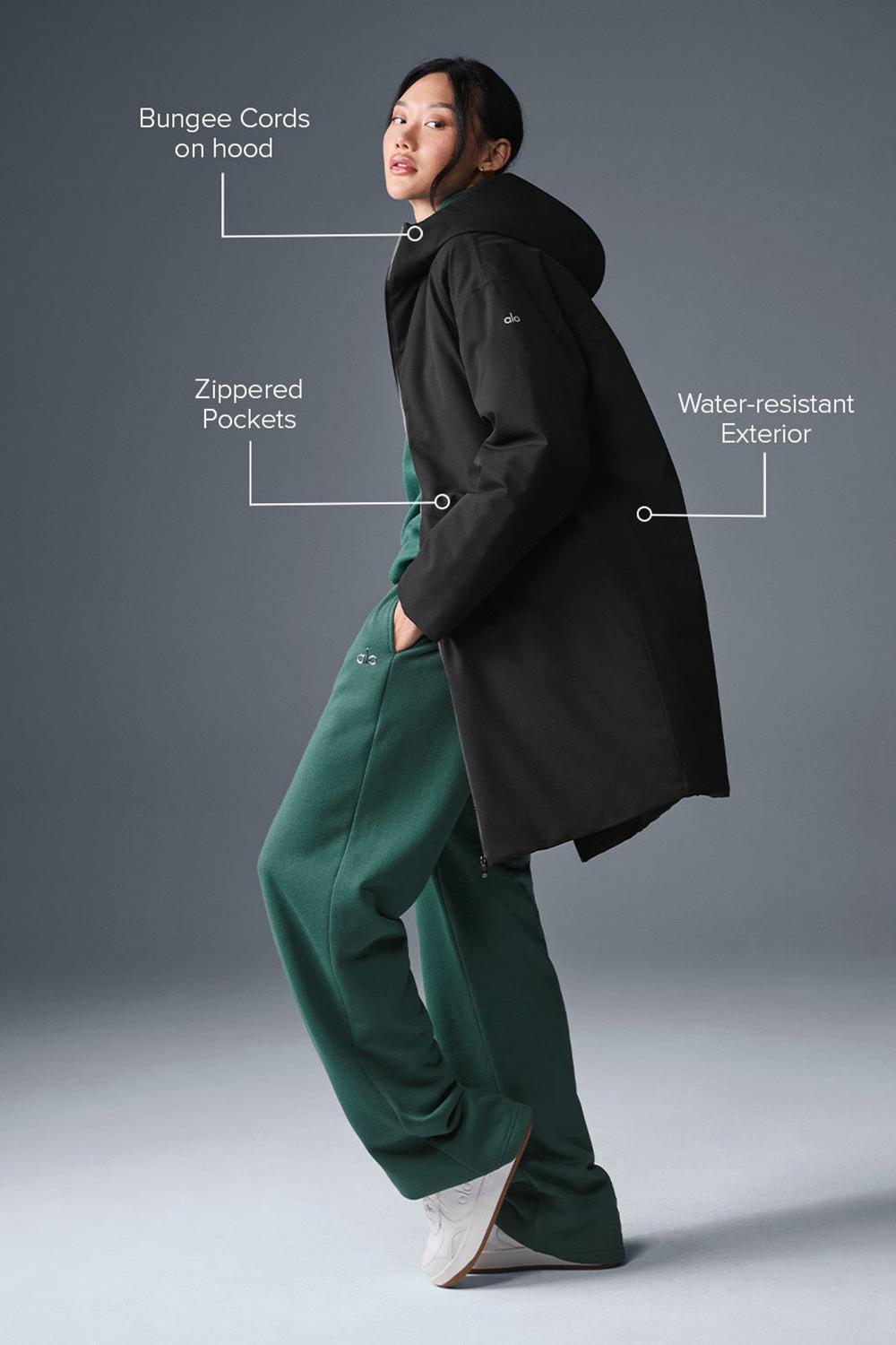 Black Women Alo Yoga Rain Or Shine Puffer Jacket | Australia  08394-UMPG