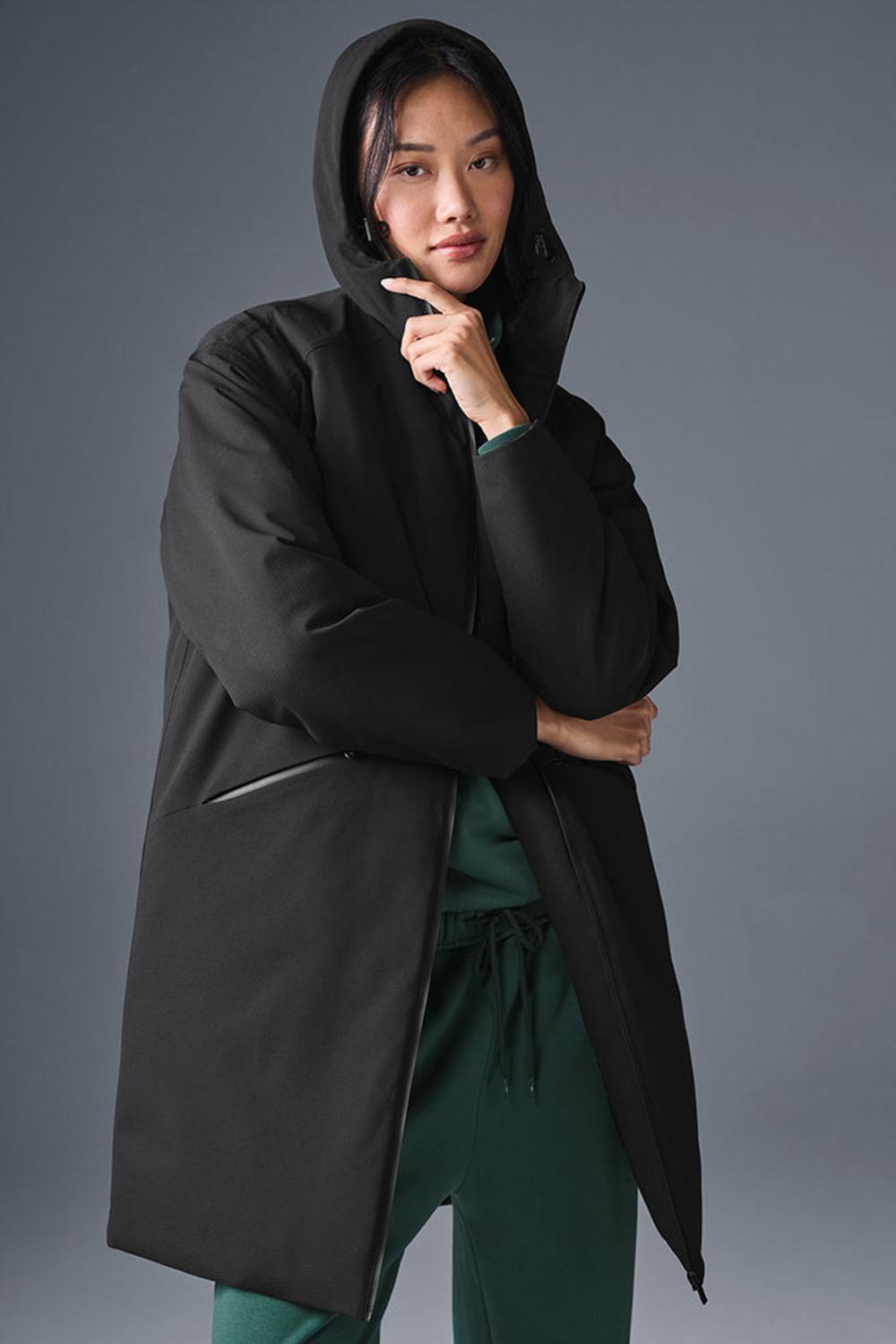 Black Women Alo Yoga Rain Or Shine Puffer Jacket | Australia  08394-UMPG