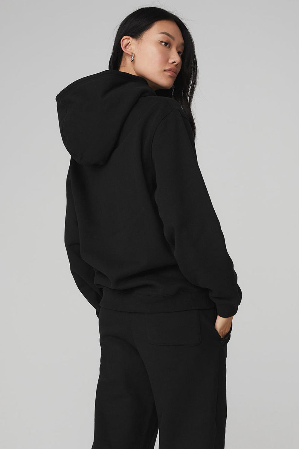 Black Women Alo Yoga Renown Heavy Weight Hoodie | Australia  47628-IOLV