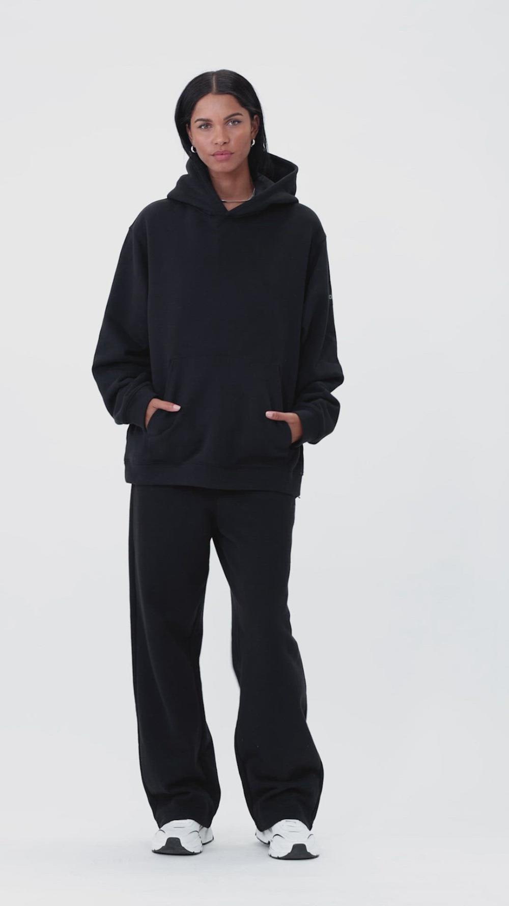 Black Women Alo Yoga Renown Heavy Weight Hoodie | Australia  47628-IOLV