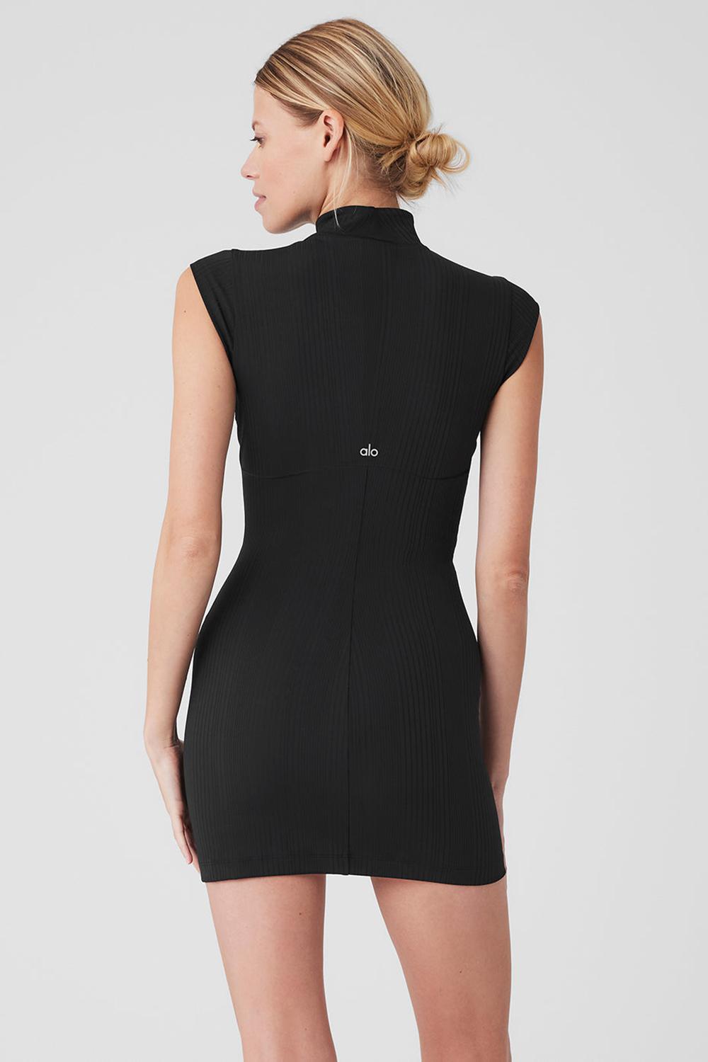 Black Women Alo Yoga Run It Back Dress | Australia  37829-KALH