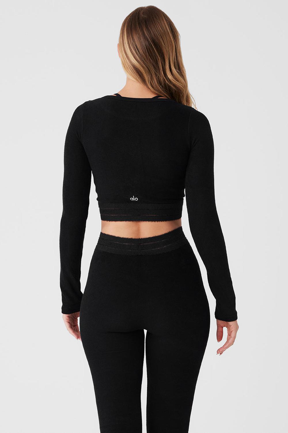 Black Women Alo Yoga Seamless Luxe Terry Cuddle Coverup | Australia  90678-HBNM
