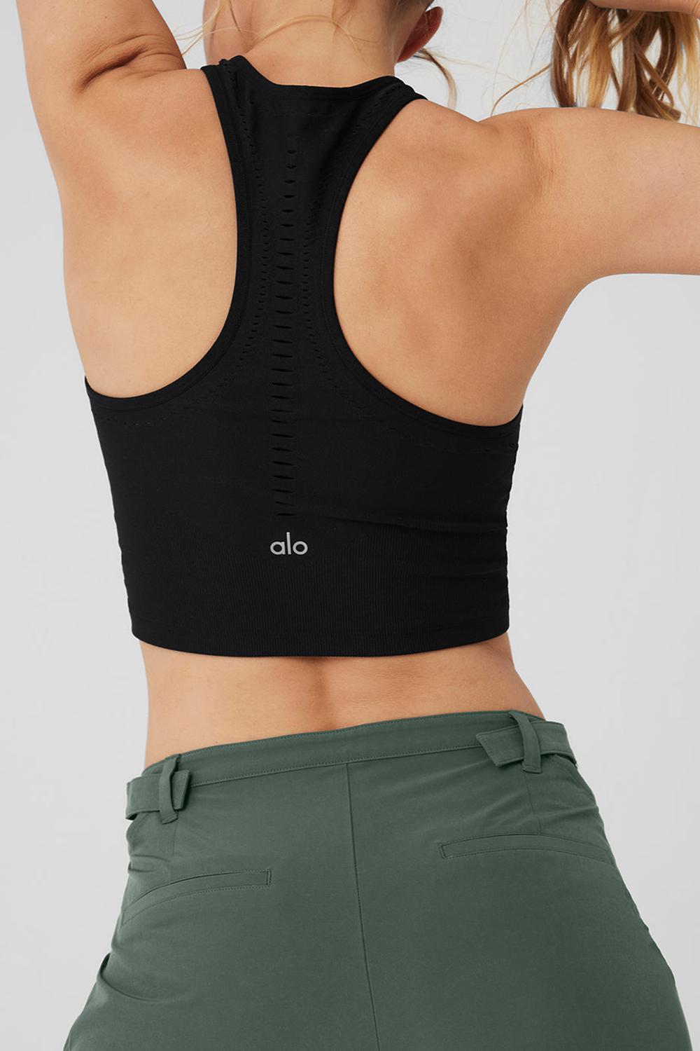 Black Women Alo Yoga Seamless Open Air Racerback Tank | Australia  58769-WFXT