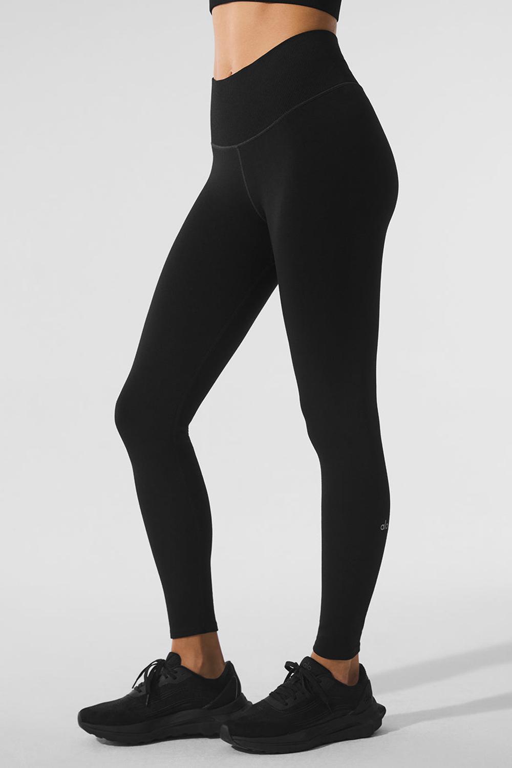 Black Women Alo Yoga Seamless Winter Warm Plush High-Waist 7/8 Legging | Australia  89617-QZOT