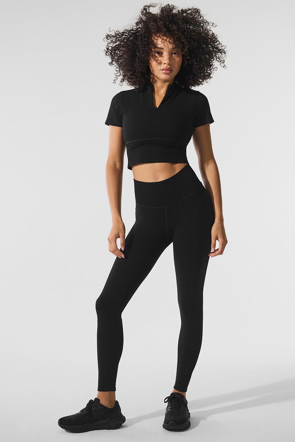 Black Women Alo Yoga Seamless Winter Warm Plush High-Waist 7/8 Legging | Australia  89617-QZOT