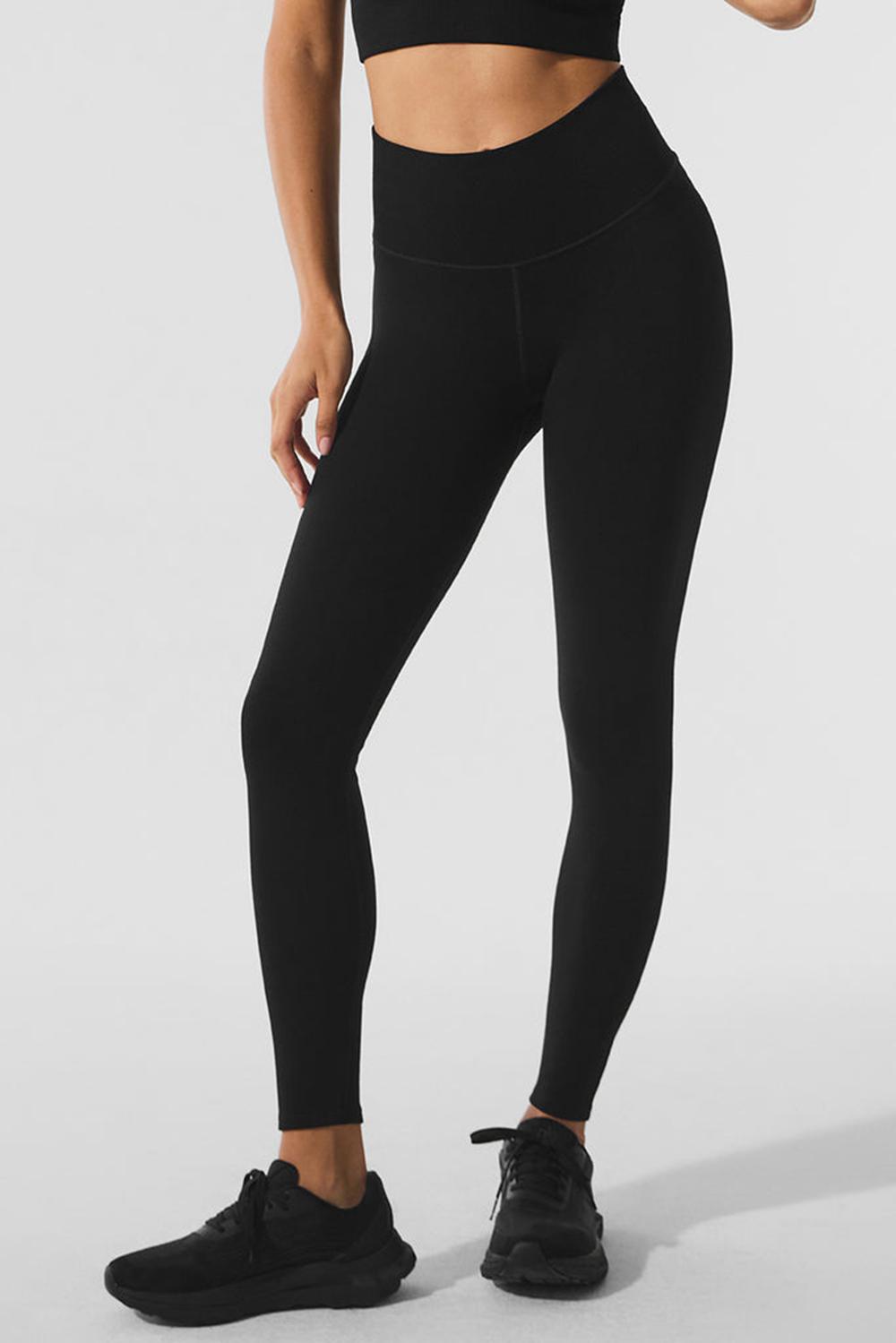 Black Women Alo Yoga Seamless Winter Warm Plush High-Waist 7/8 Legging | Australia  89617-QZOT