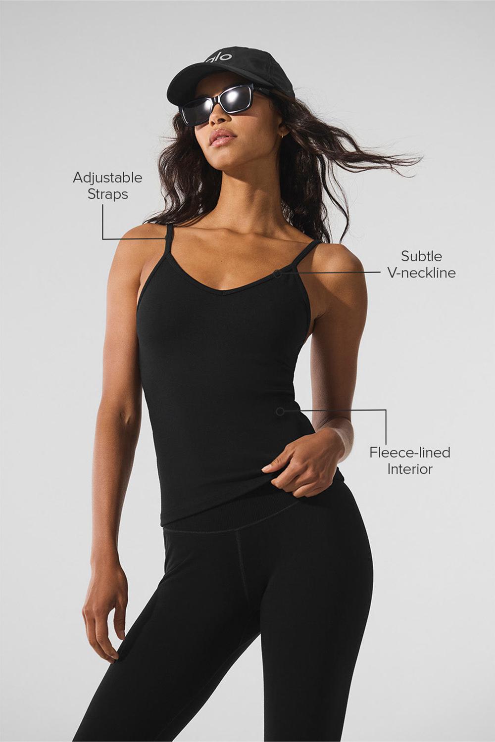 Black Women Alo Yoga Seamless Winter Warm Plush Tank | Australia  53217-OXKY