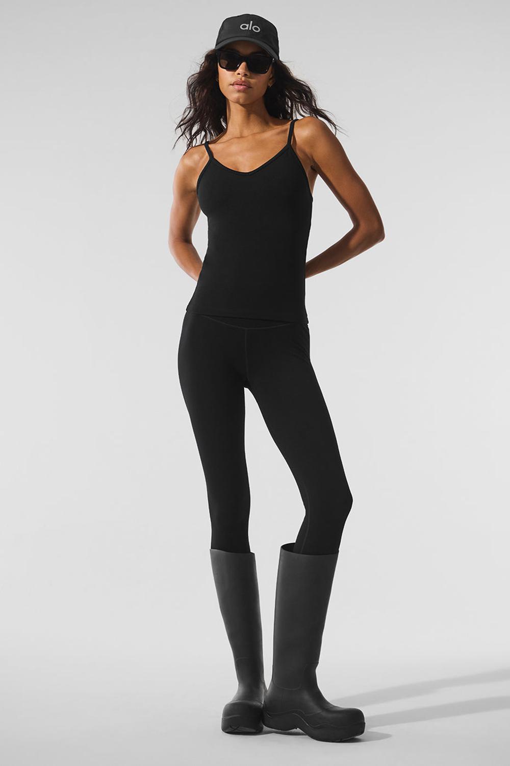 Black Women Alo Yoga Seamless Winter Warm Plush Tank | Australia  53217-OXKY