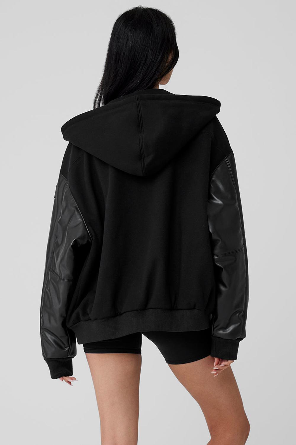 Black Women Alo Yoga Select Hooded Bomber Jacket | Australia  98025-XJBW