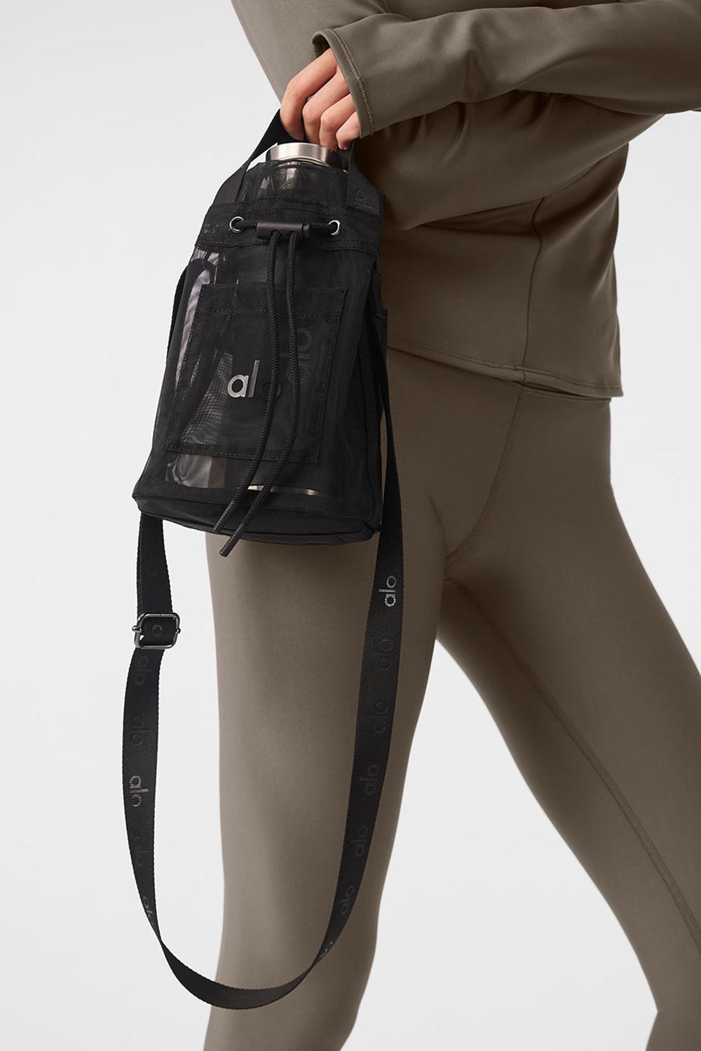 Black Women Alo Yoga Sheer Cross Body Bucket Bag | Australia  23479-NGMA