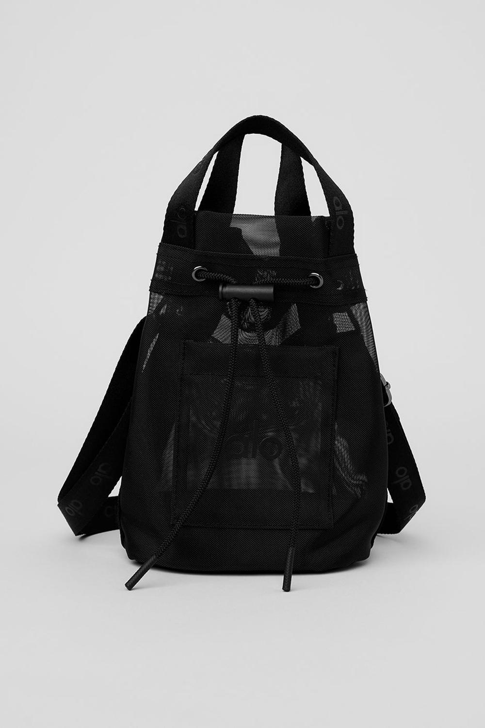 Black Women Alo Yoga Sheer Cross Body Bucket Bag | Australia  23479-NGMA