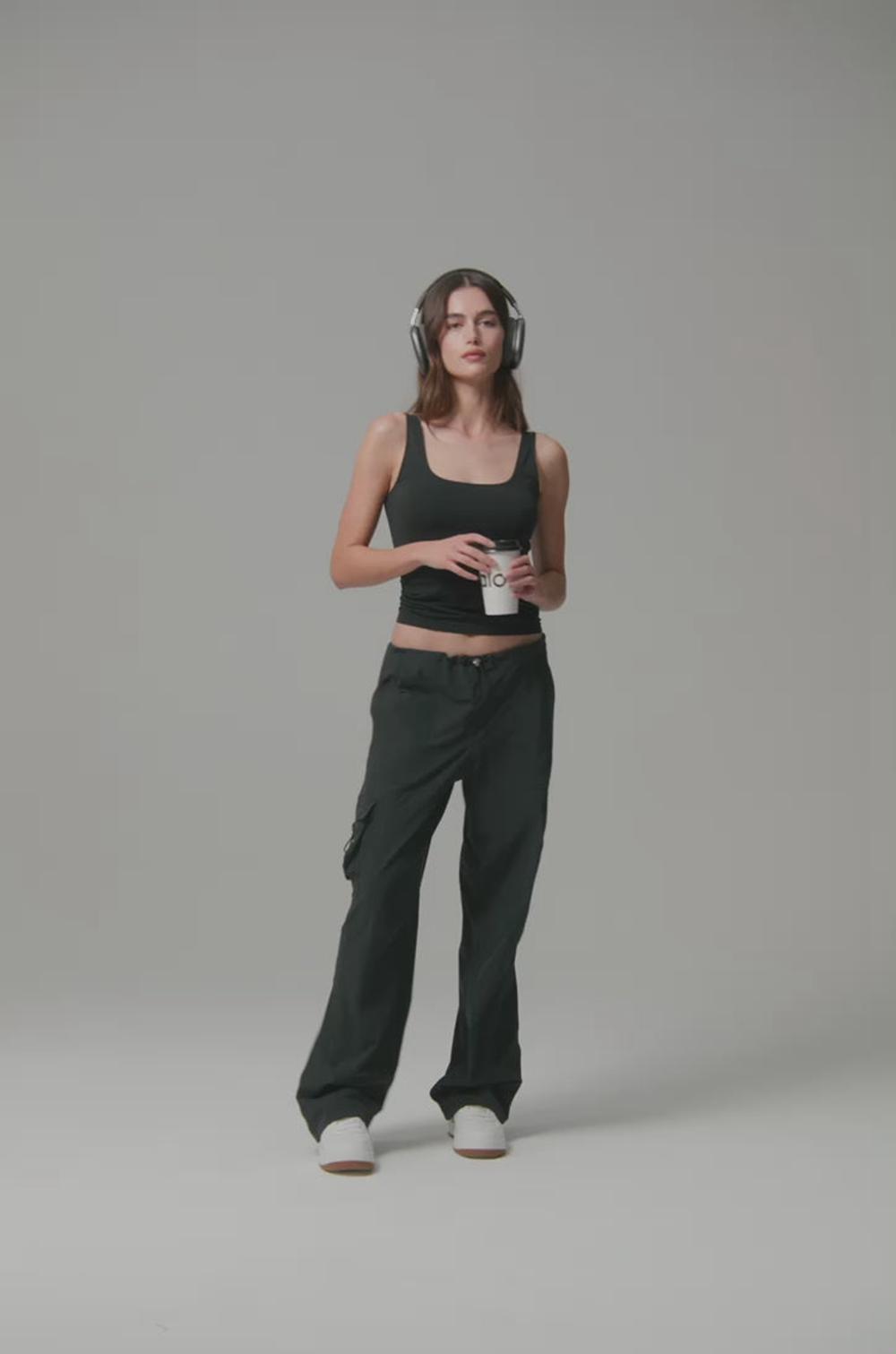 Black Women Alo Yoga Sheer Glow Tank | Australia  67319-IOVM