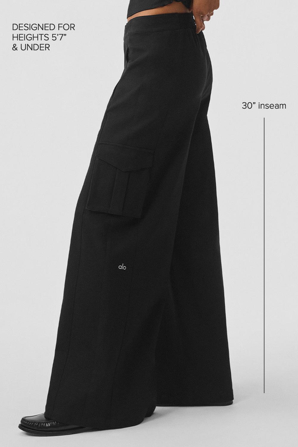 Black Women Alo Yoga Show Off Cargo Wide Leg (Regular) Pant | Australia  41370-JXZC