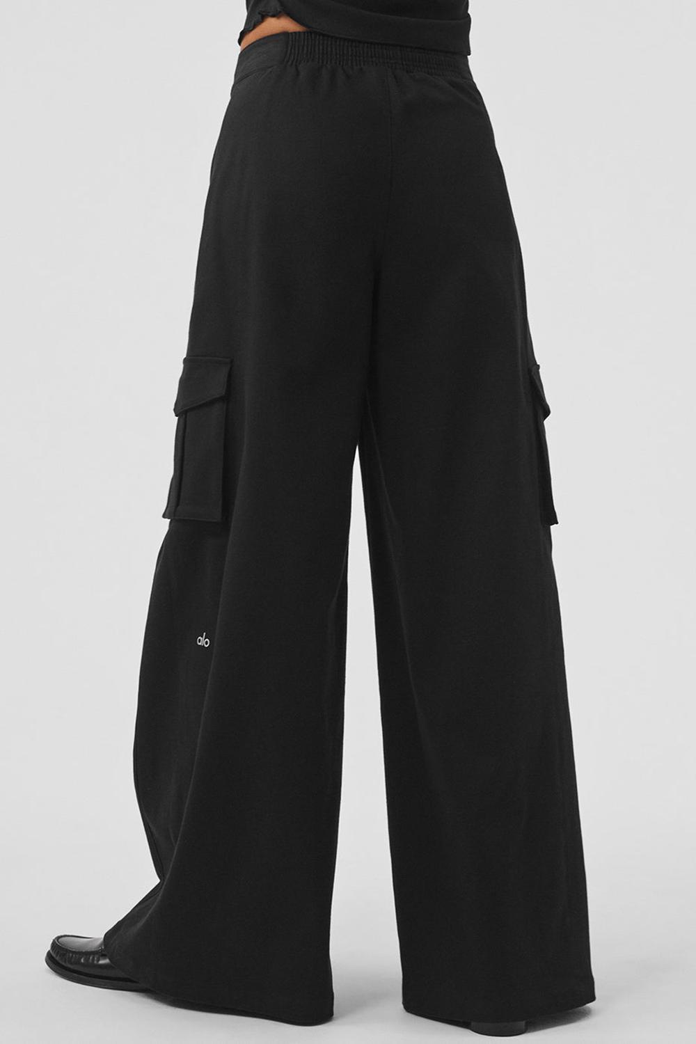 Black Women Alo Yoga Show Off Cargo Wide Leg (Regular) Pant | Australia  41370-JXZC