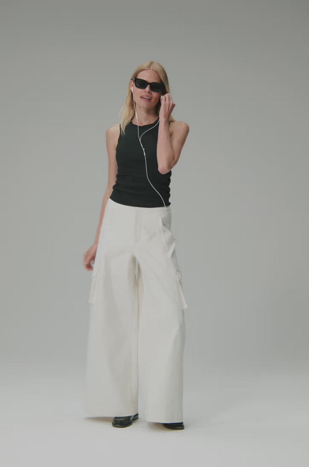 Black Women Alo Yoga Show Off Cargo Wide Leg (Regular) Pant | Australia  41370-JXZC