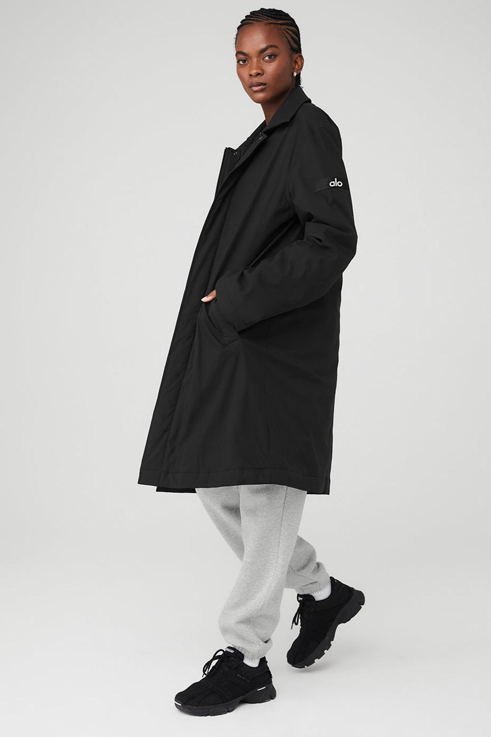 Black Women Alo Yoga Signature Overcoat | Australia  76921-RVIW