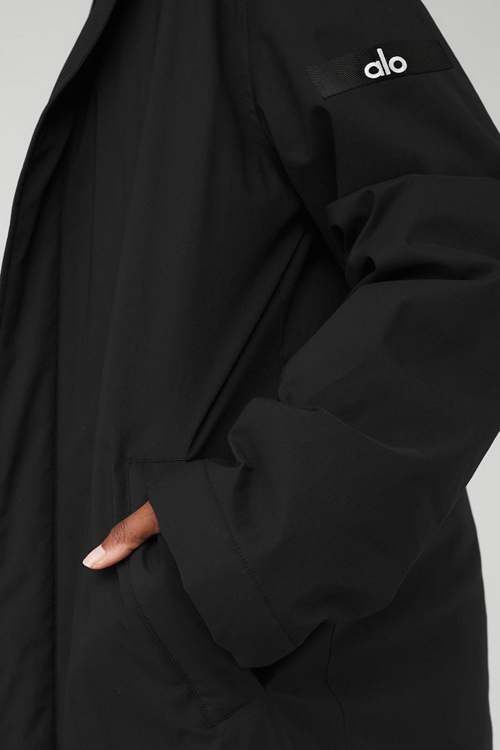 Black Women Alo Yoga Signature Overcoat | Australia  76921-RVIW