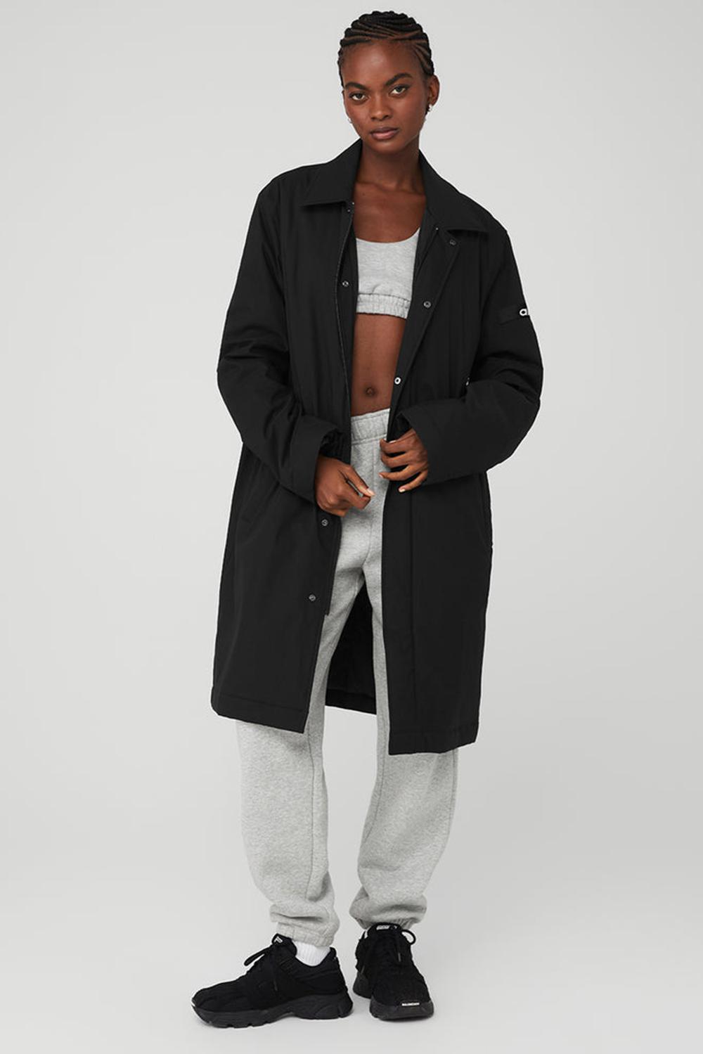 Black Women Alo Yoga Signature Overcoat | Australia  76921-RVIW