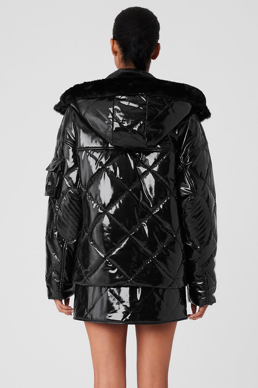 Black Women Alo Yoga Snomoto Puffer Jacket | Australia  92086-NOYU