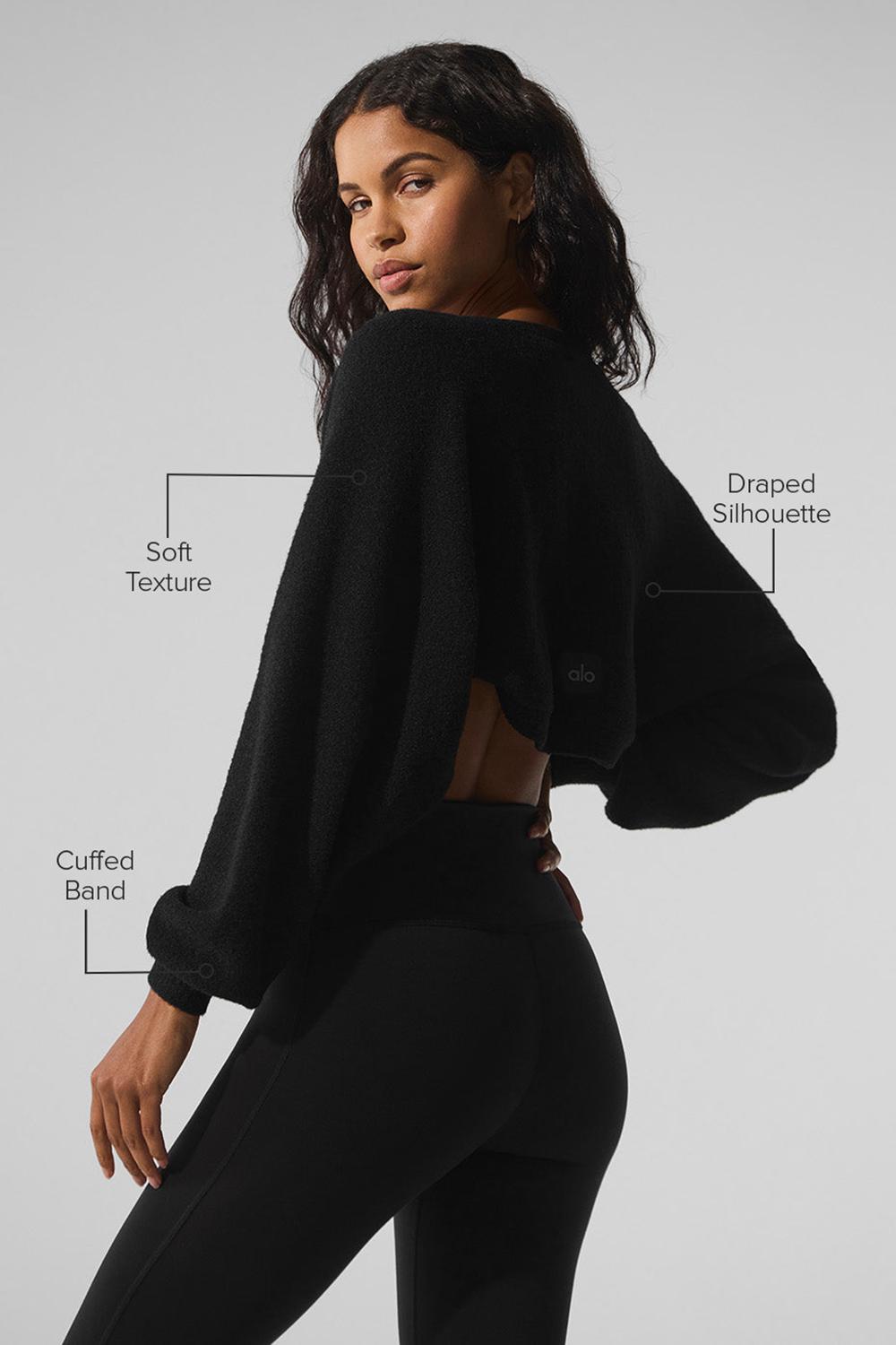 Black Women Alo Yoga Snuggle Up Sweater Shawl Scarf | Australia  39650-YNOL
