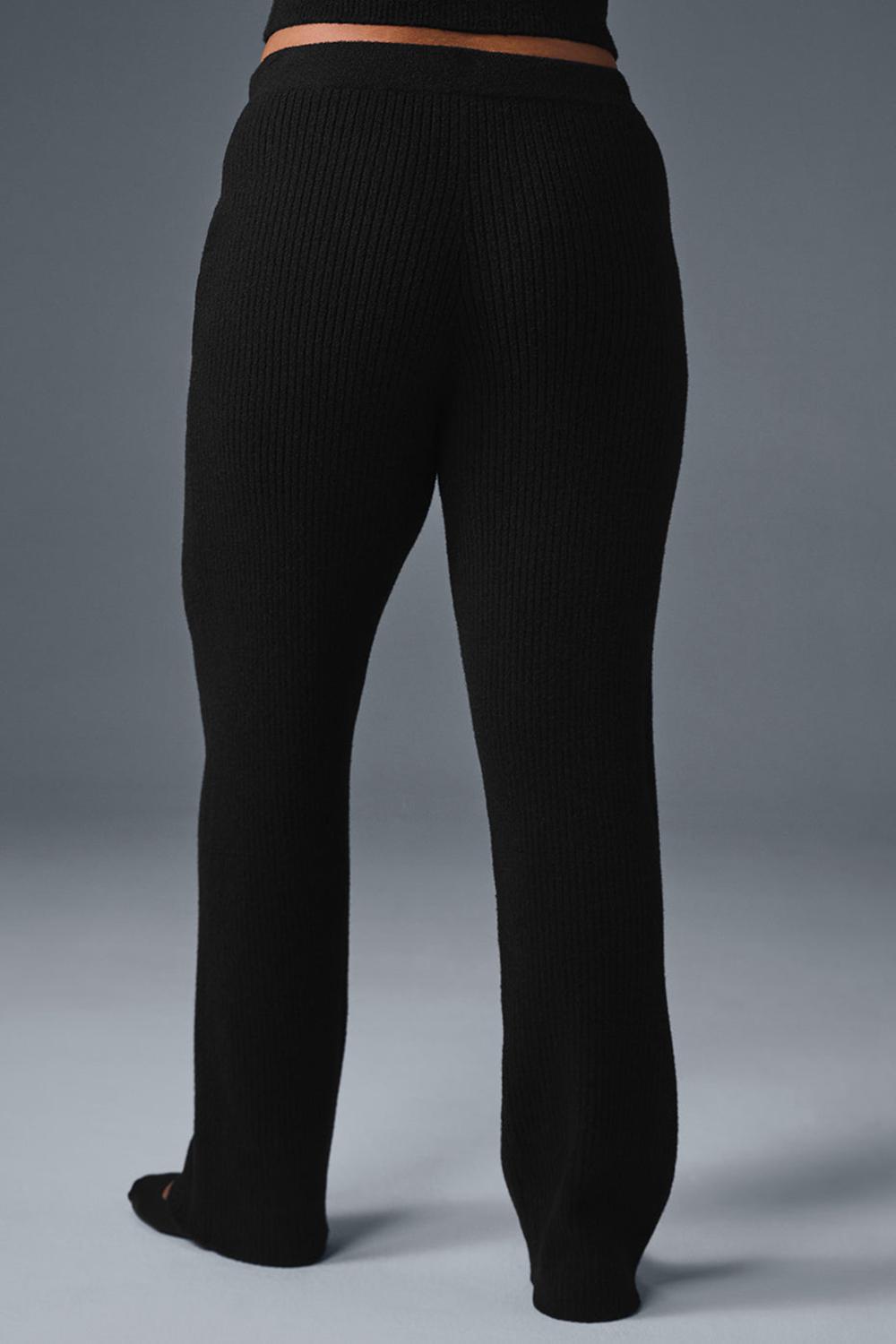 Black Women Alo Yoga Snuggle Up Sweater High-Waist Wide Leg Pant | Australia  06431-LQPI