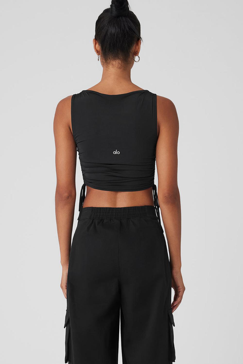 Black Women Alo Yoga Standout Cropped Tank | Australia  98204-CBIY