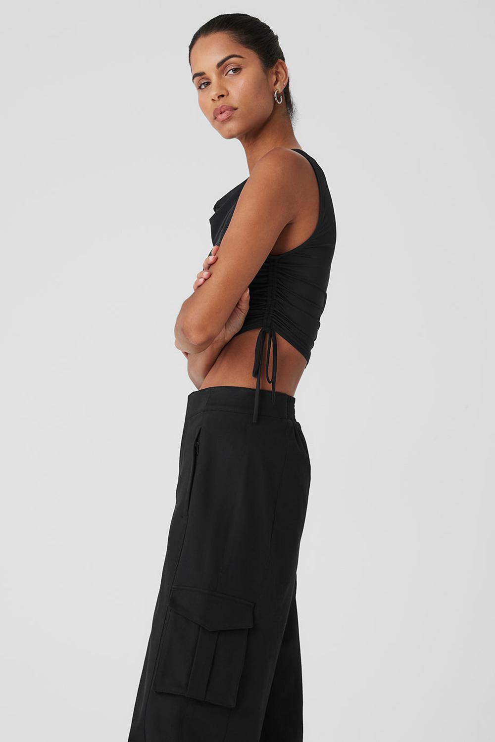 Black Women Alo Yoga Standout Cropped Tank | Australia  98204-CBIY