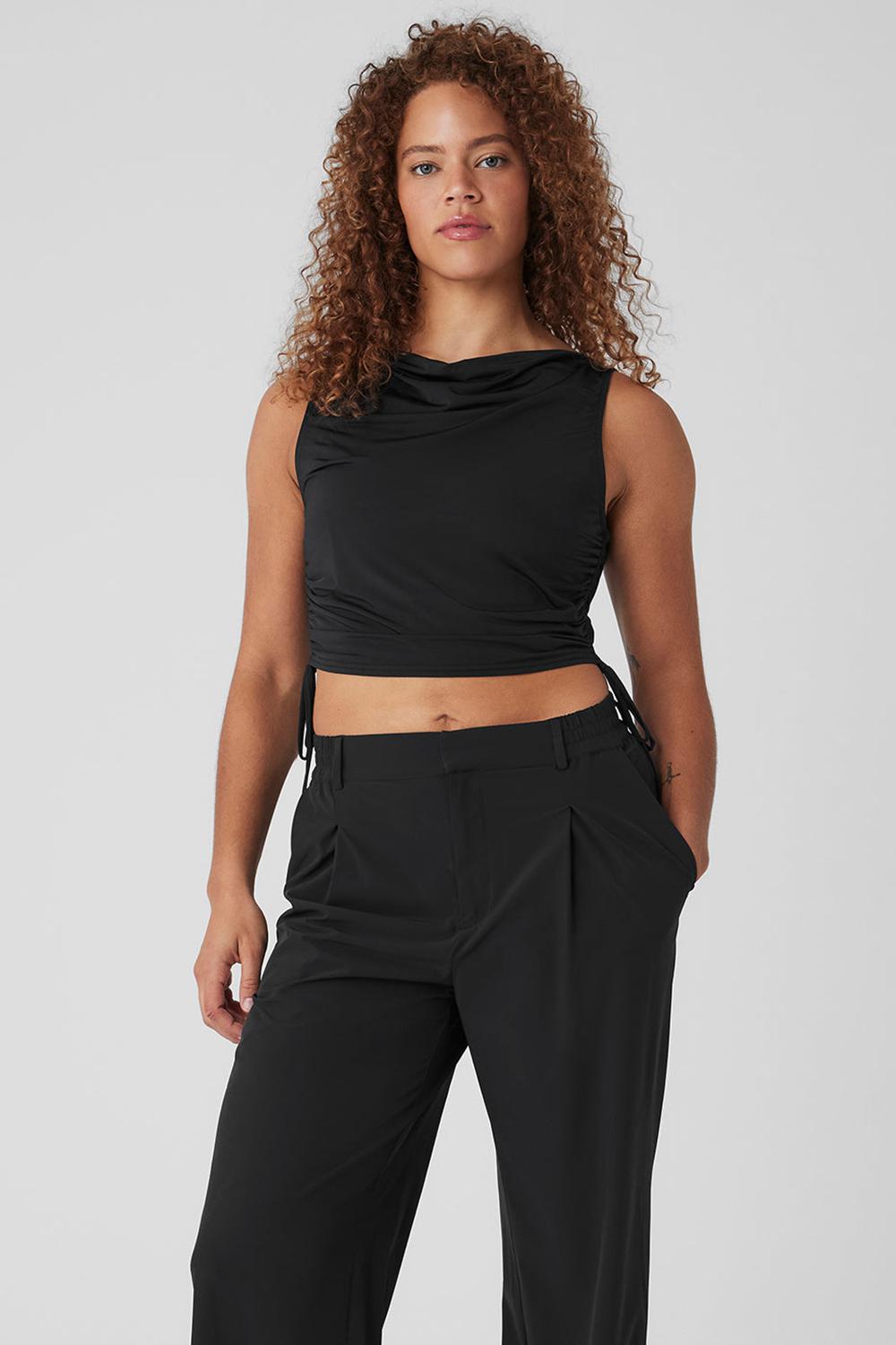Black Women Alo Yoga Standout Cropped Tank | Australia  98204-CBIY
