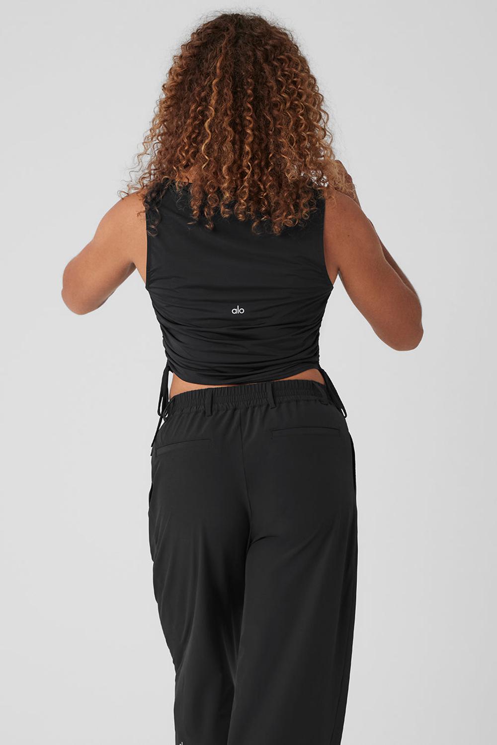 Black Women Alo Yoga Standout Cropped Tank | Australia  98204-CBIY