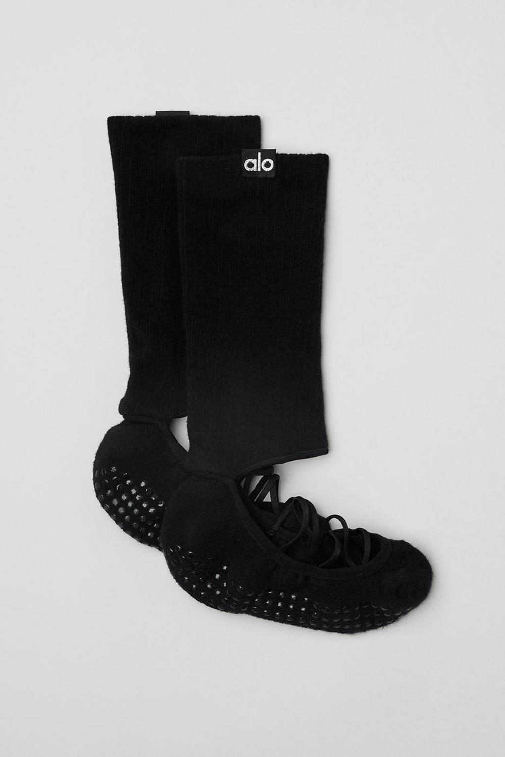 Black Women Alo Yoga Strappy Siren Grip Sock | Australia  57832-EOXU