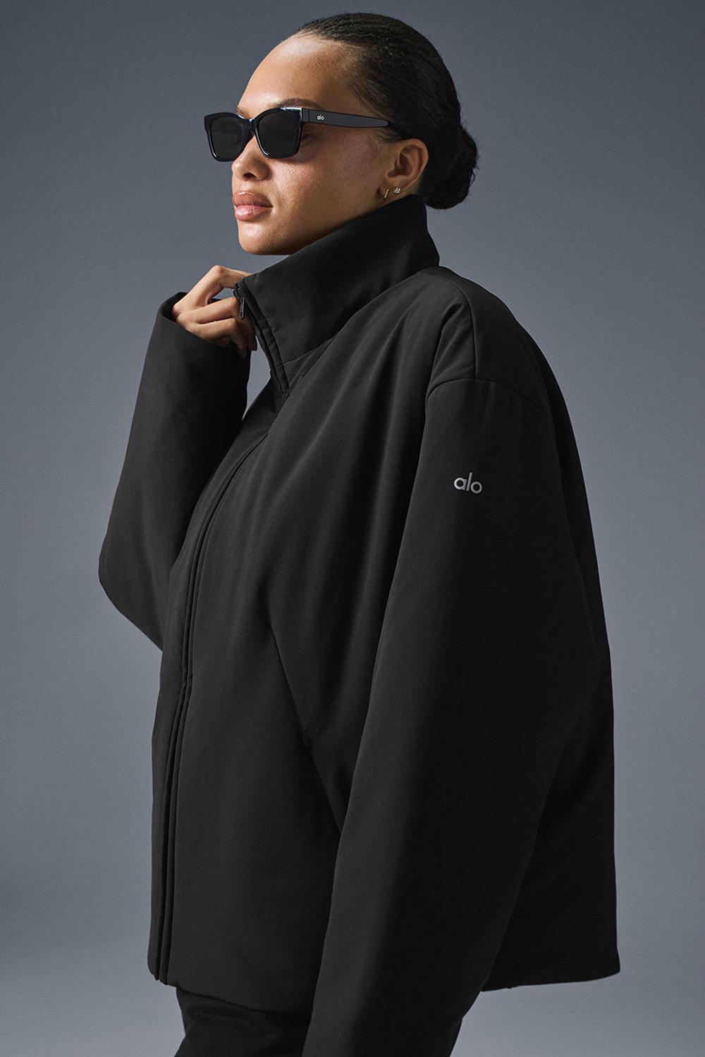 Black Women Alo Yoga Stretch Woven Notable Jacket | Australia  23014-RADN